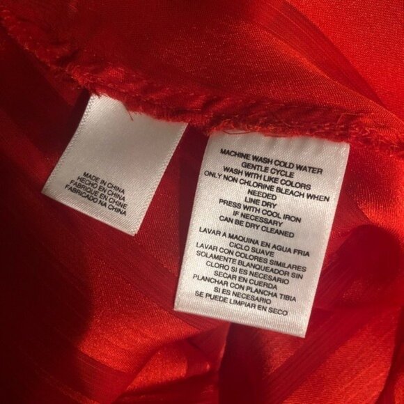 Rachel Roy Neon Tigerlily Burnout Silky Top, Red/Orange Size L New w/Tag - Picture 7 of 10